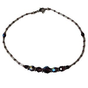 Elegant Handcrafted Purple Crystal Beaded Bracelet Classic Fashion Jewelry Women